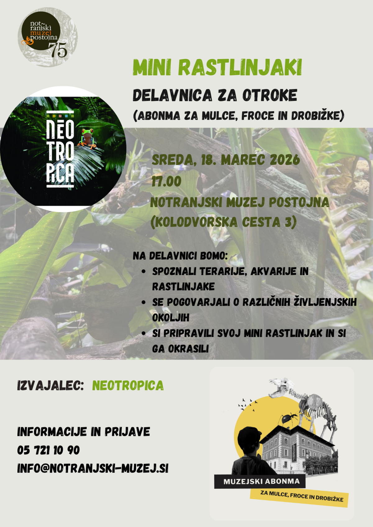 delavnica neotropica plakat